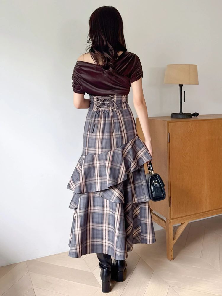 dazzlin アシメラッフルマーメイドスカート 0226508005|apricot online
