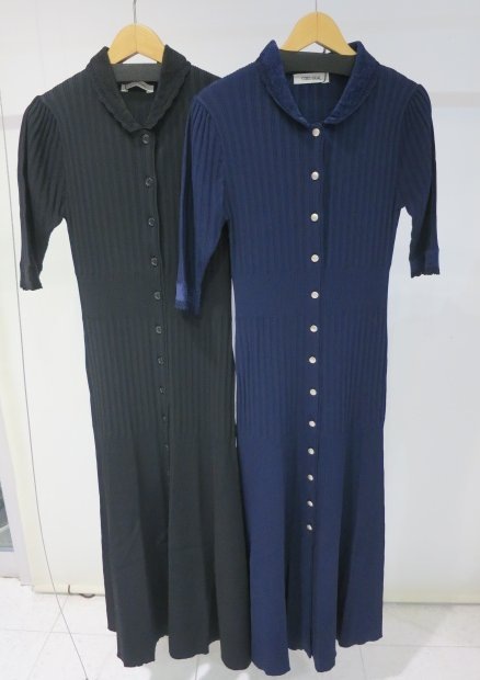 SALE】COCO DEAL モールカラーリブフレンチニットワンピース