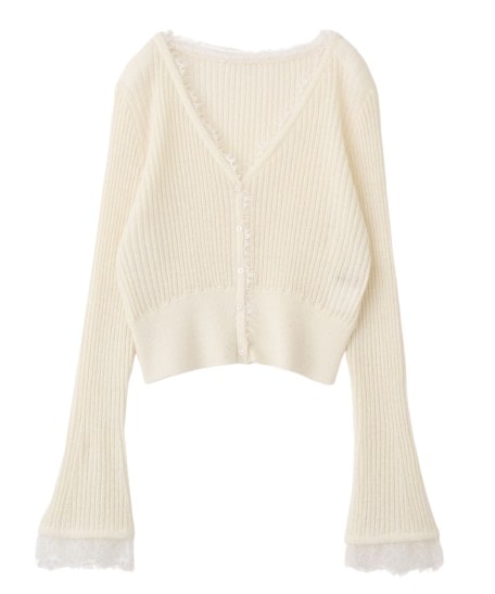 COCODEAL シアーリブレースカーディガン 75633264|apricot online shop