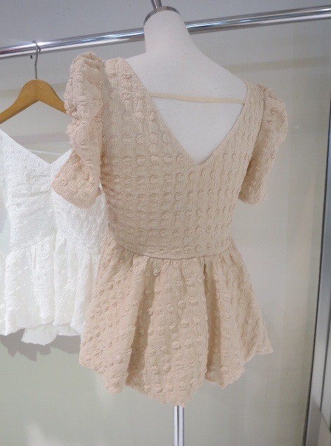 COCODEAL バルーンペプラムカットソートップス 76221391|apricot