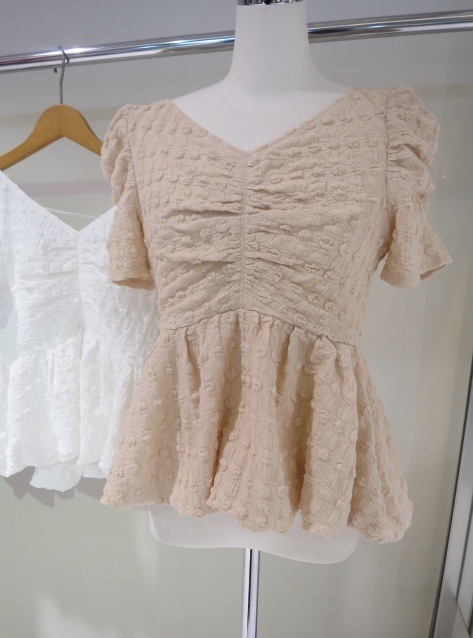 COCODEAL バルーンペプラムカットソートップス 76221391|apricot