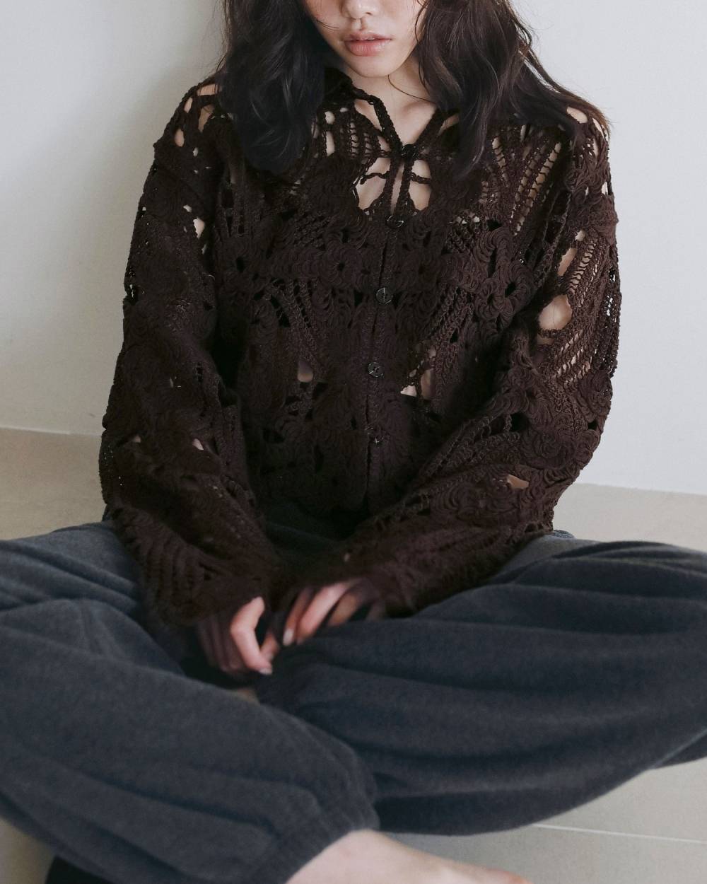 anuke Embroidery Over Shirts 62620402|apricot online shop