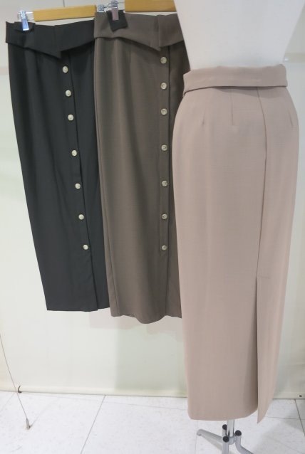 SALE】COCODEAL 折り返しウエストフロント釦ペンシルスカート 75117091