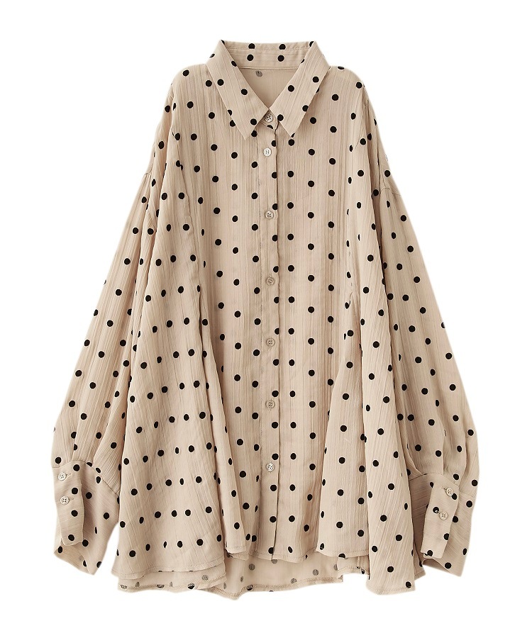 COCO DEAL 最終値下げドットフロッキーペプラムシャツ COCODEAL ドットフロッキーペプラムシャツ 75118087 : shopooo