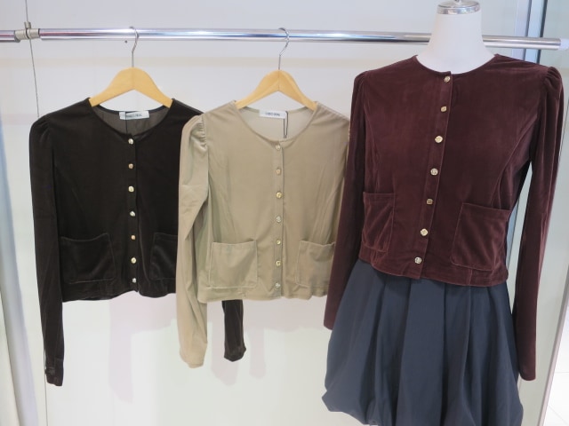 COCODEAL ショート丈ベロアカーディガン 75521182|apricot