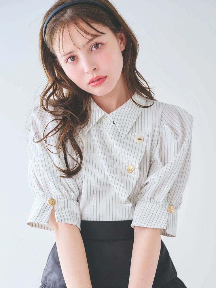 SALE】dazzlin マルチボタンデザインブラウス 0225404017|apricot