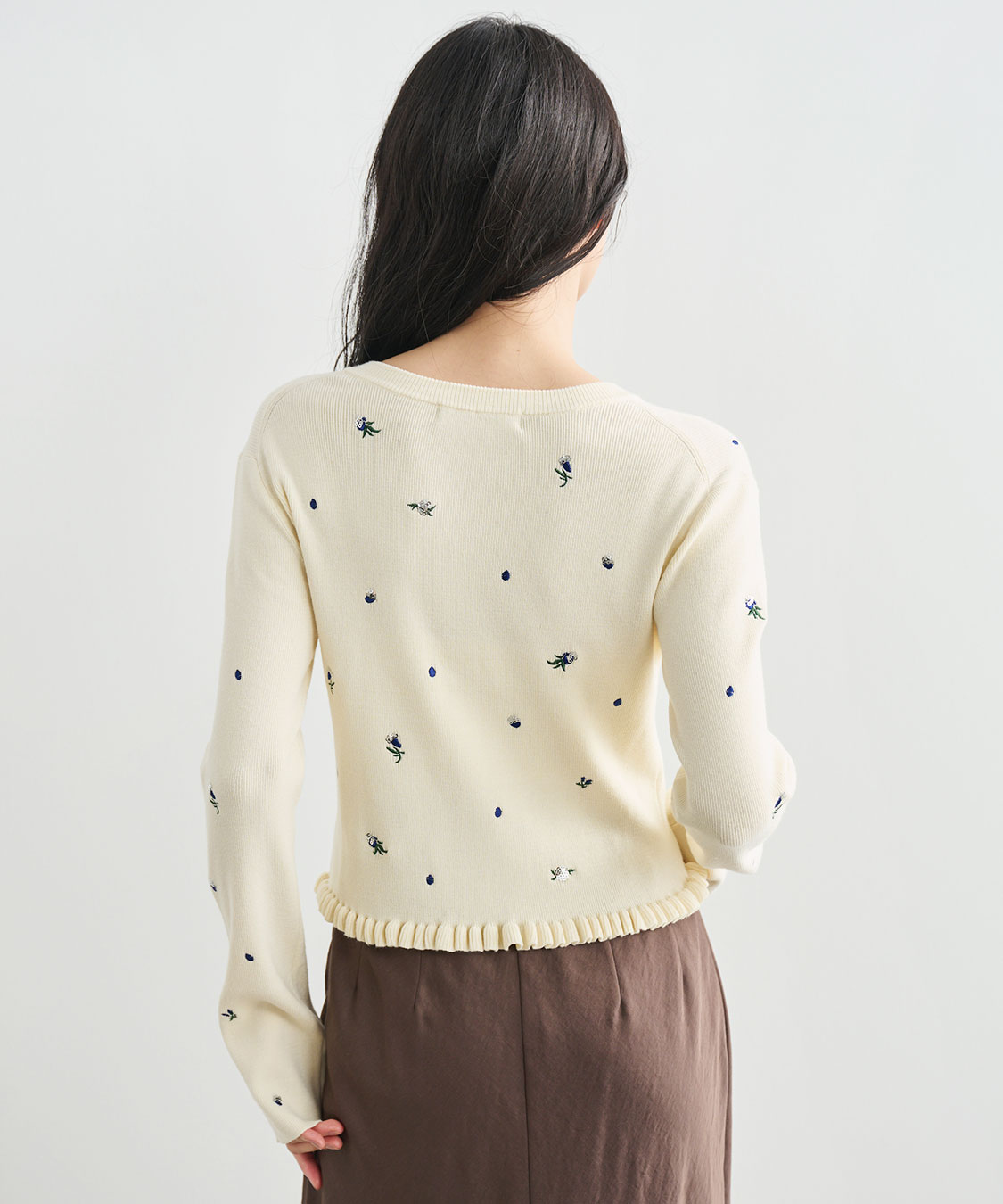 COCODEAL フラワーモチーフニットカーディガン 76633215|apricot