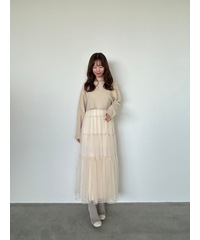 SALE】COCO DEAL ニットセットチュールティアードワンピース
