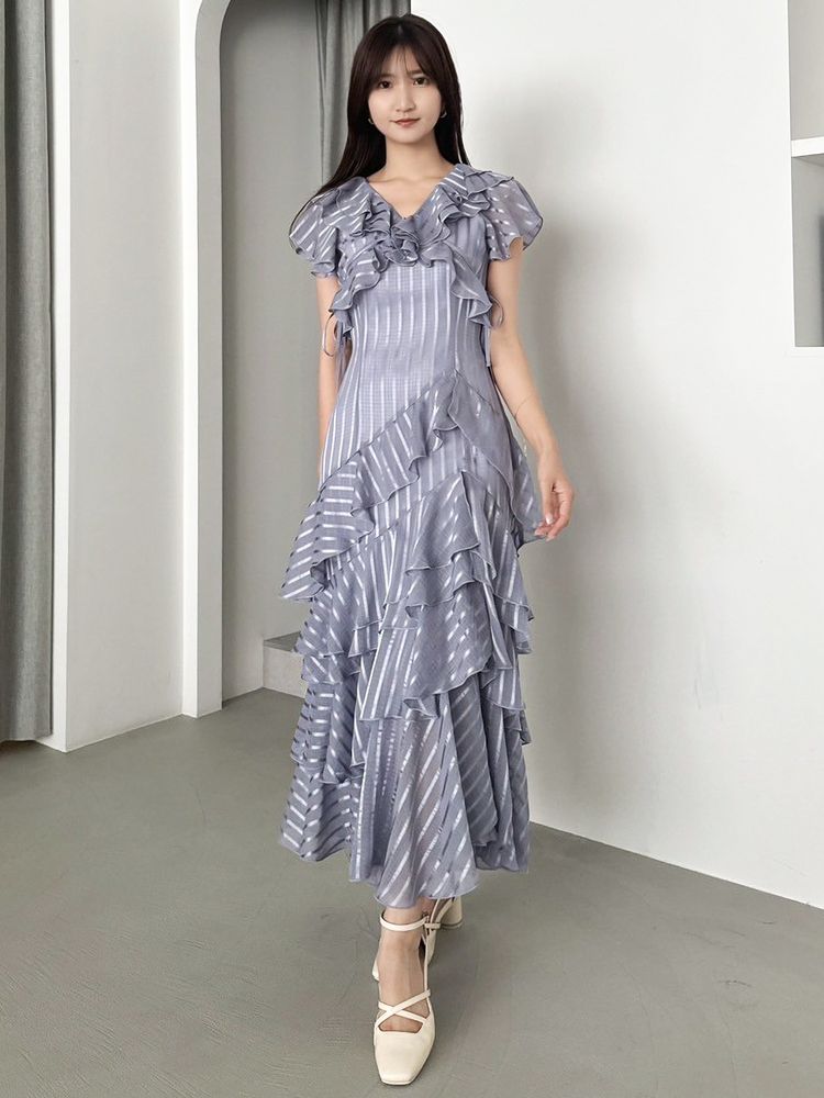 SALE】 dazzlin バリエフルイドワンピース 0225203054|apricot