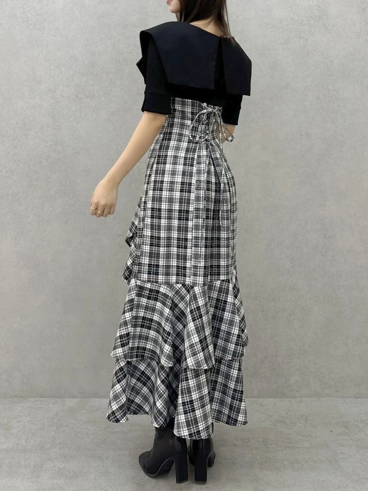 SALE】 dazzlin ラッフルマーメイドコンビワンピース 0225203011