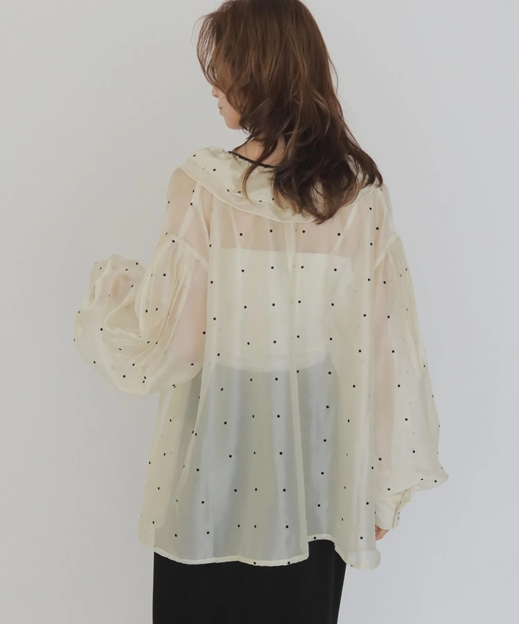 CLEIO ドットシアーパフスリーブブラウス 922-40022|apricot online shop