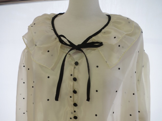 CLEIO ドットシアーパフスリーブブラウス 922-40022|apricot online shop