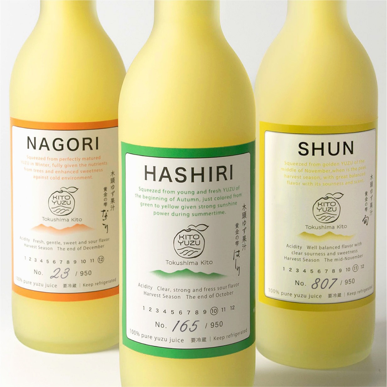 木頭ゆず果汁 黄金の雫 2025 －はしり・旬・なごり－３本セット 【要冷蔵・生しぼり】