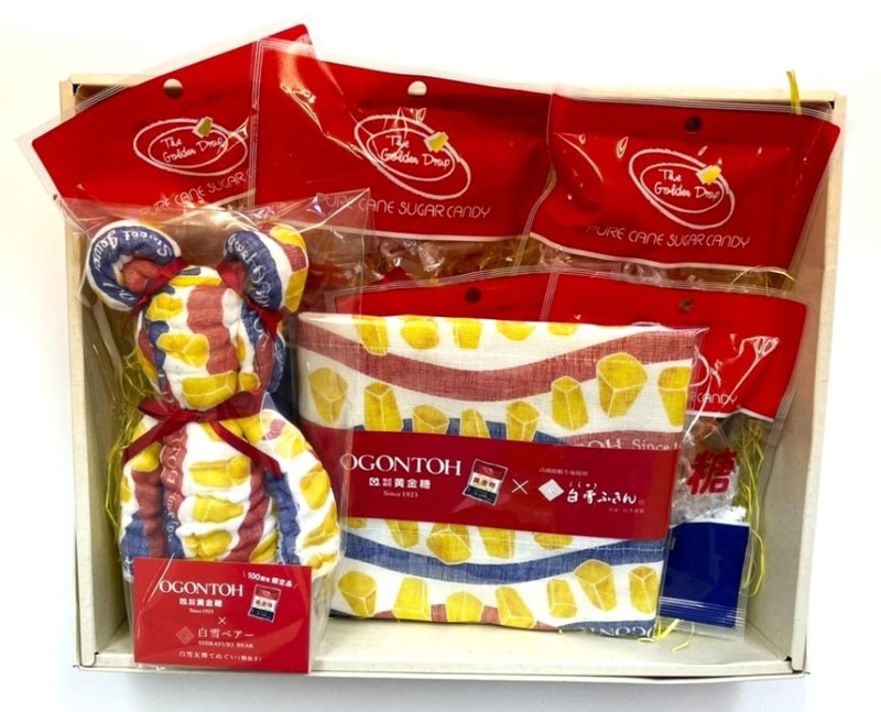 黄金糖オリジナル白雪 てぬぐいベアーギフトセット