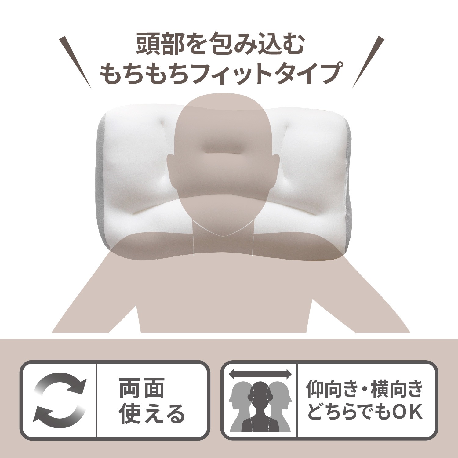 【マシュマロのようなもっちり感】 もちもちフィット枕