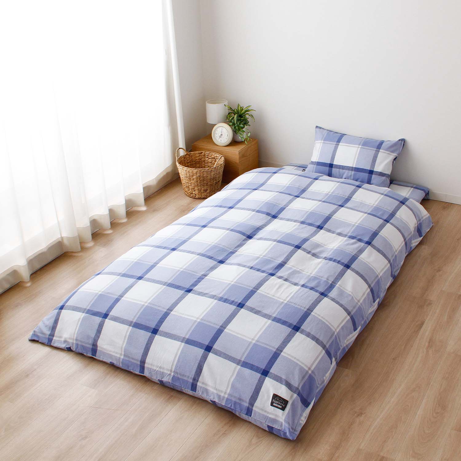 先染洗いざらし 綿100% チェック 掛ふとんカバー ビルン