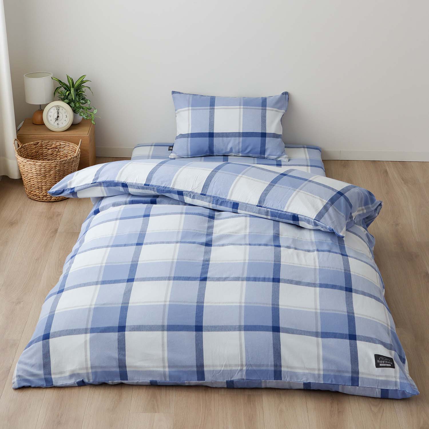 先染洗いざらし 綿100% チェック 掛ふとんカバー ビルン