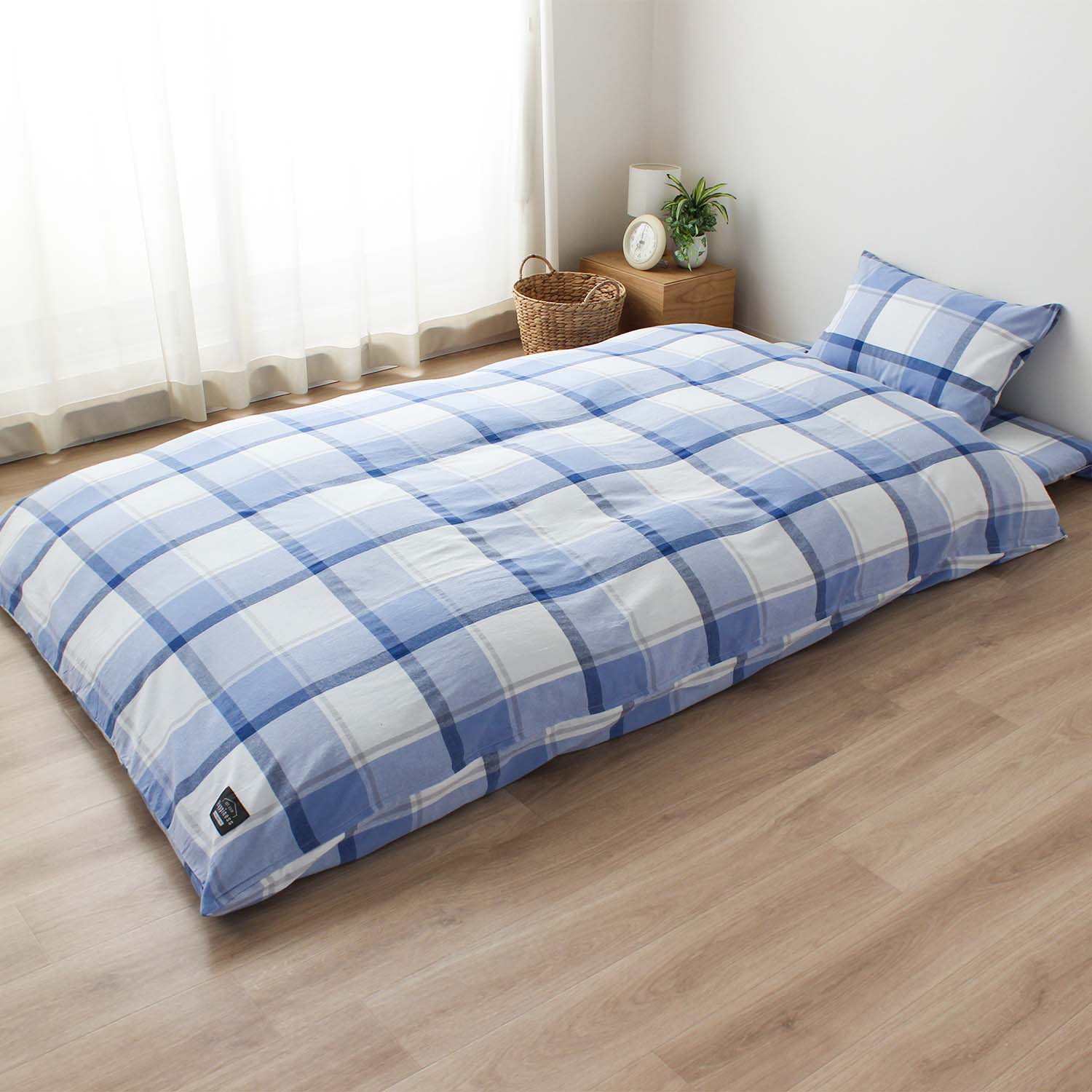 先染洗いざらし 綿100% チェック 掛ふとんカバー ビルン