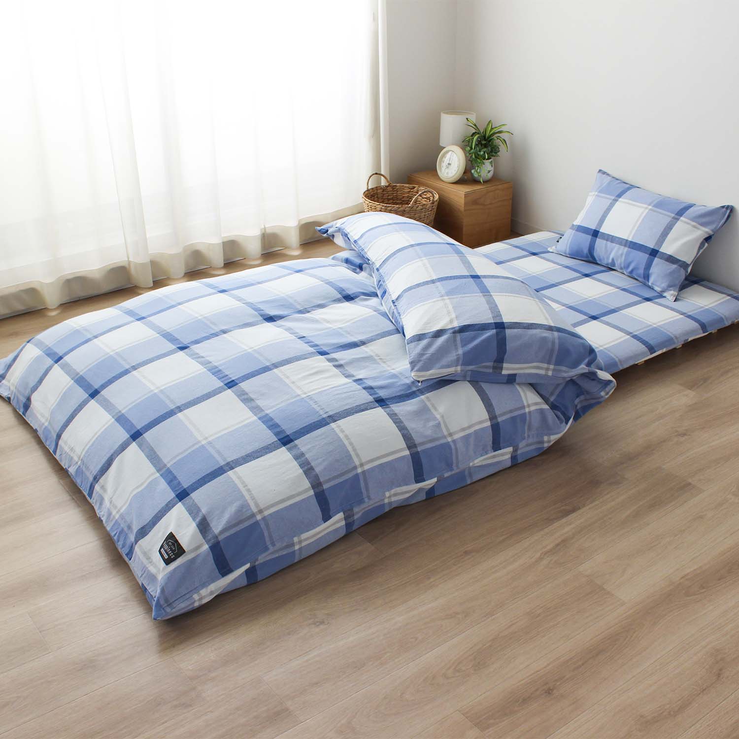 先染洗いざらし 綿100% チェック 掛ふとんカバー ビルン