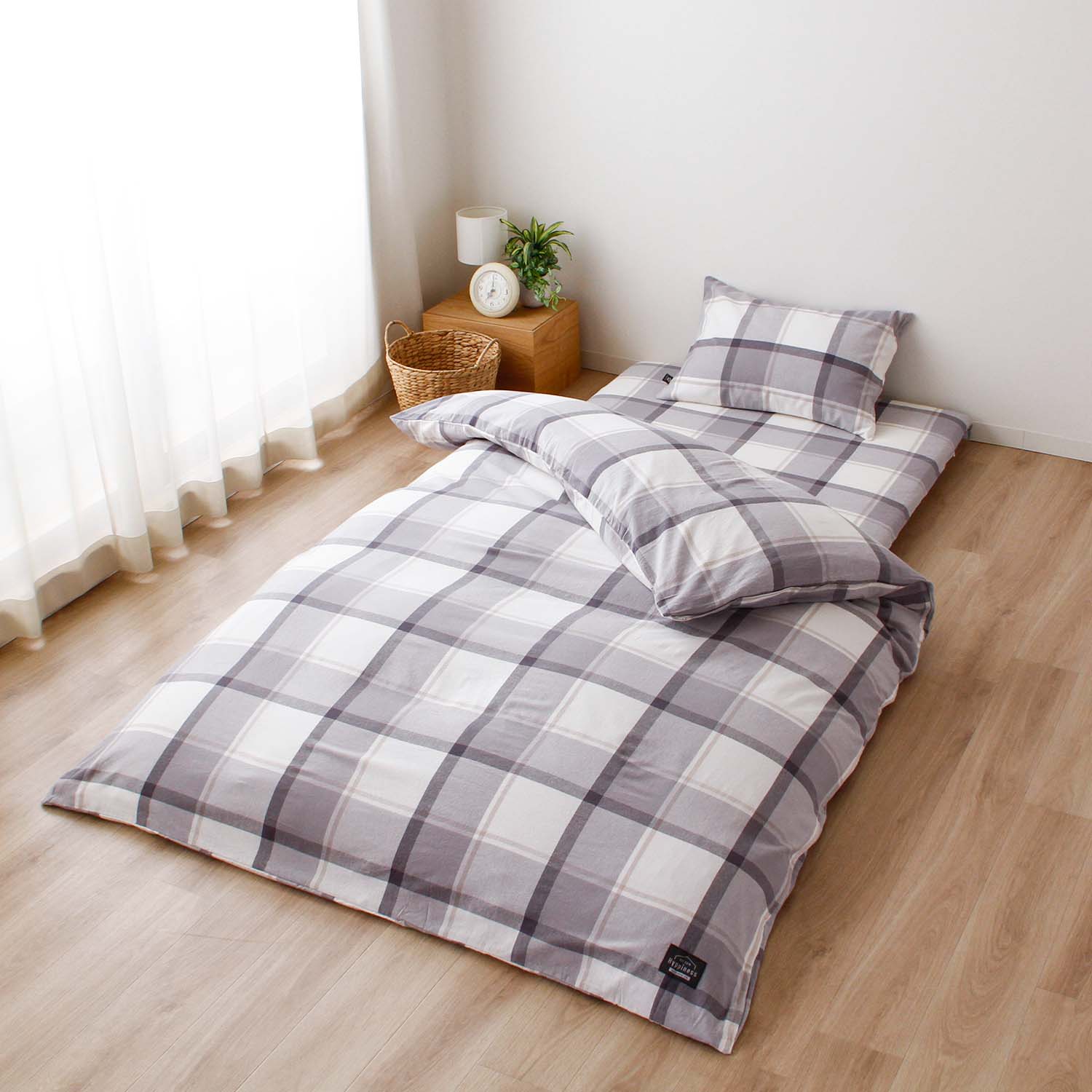 先染洗いざらし 綿100% チェック 掛ふとんカバー ビルン