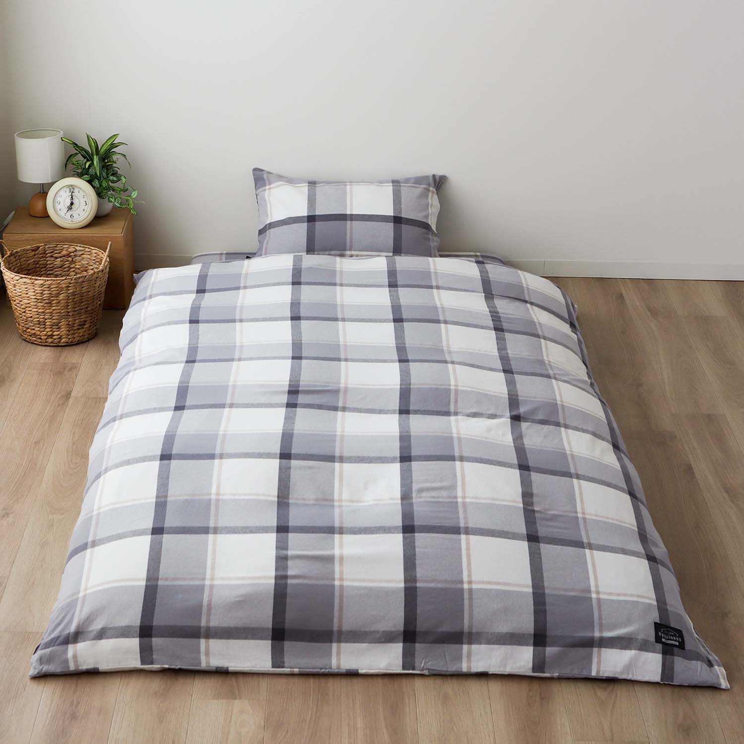 先染洗いざらし 綿100% チェック 掛ふとんカバー ビルン