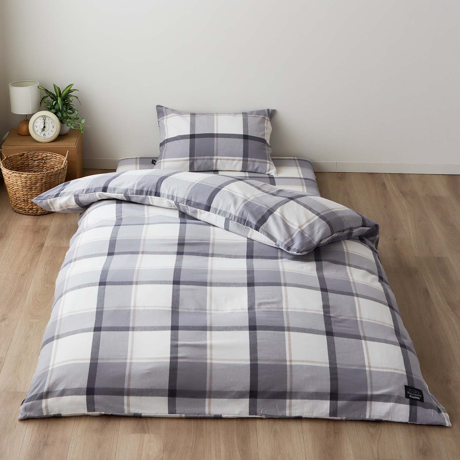 先染洗いざらし 綿100% チェック 掛ふとんカバー ビルン