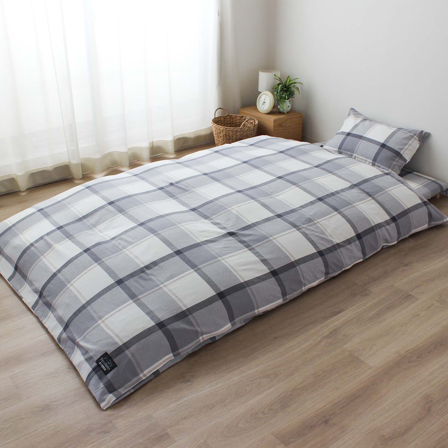 先染洗いざらし 綿100% チェック 掛ふとんカバー ビルン