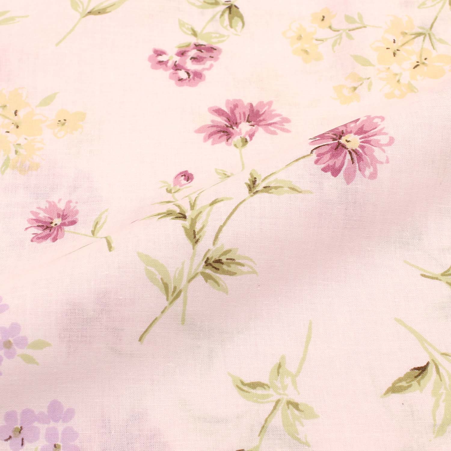 両サイドファスナー 掛ふとんカバー ピンク ブルー 綿100％ ボタニカルガーデン 着脱簡単