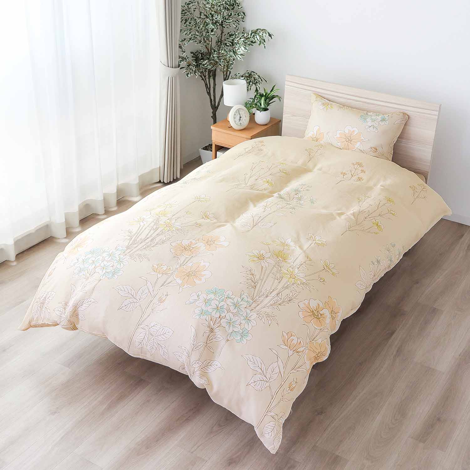 SEK抗菌防臭加工 掛ふとんカバー 綿100％ 二重ガーゼ ボタニカル