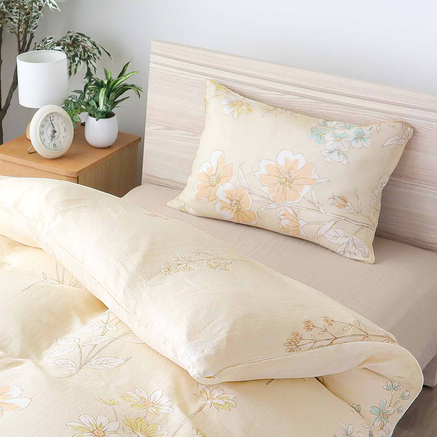 掛けふとんカバー】SEK抗菌防臭加工付き 綿100％二重ガーゼ ボタニカル 150