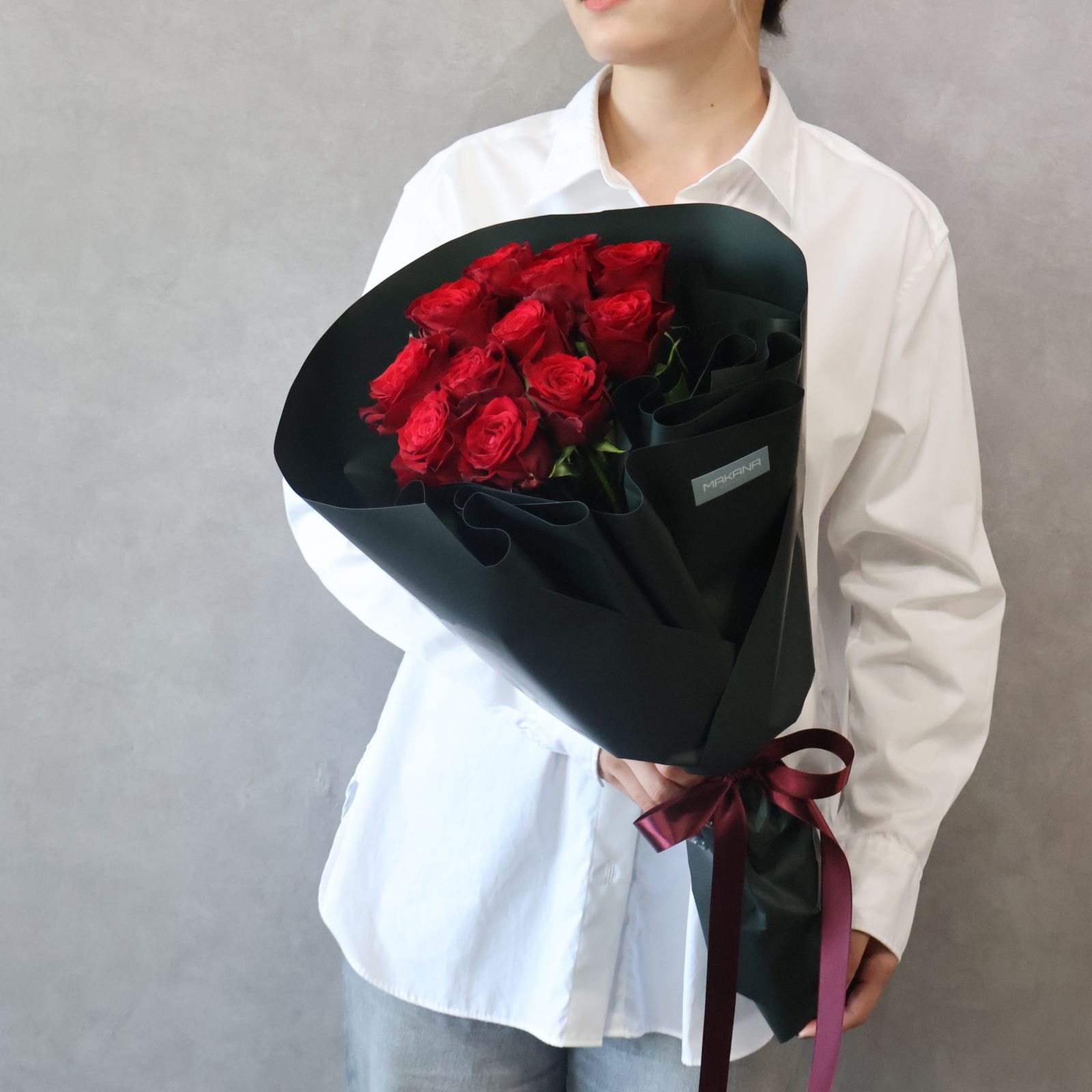 お祝い花束（ロング）「レッドローズ12」