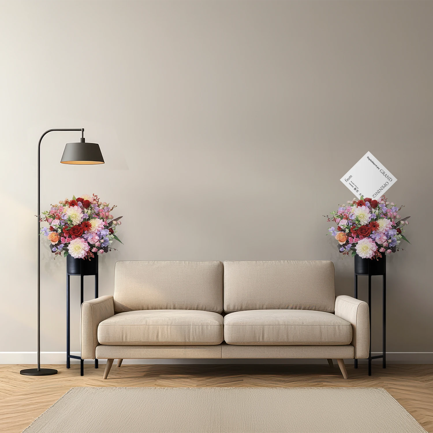 【省スペース設計】コンパクトスタンド2基セット　入り口周りを華やかに