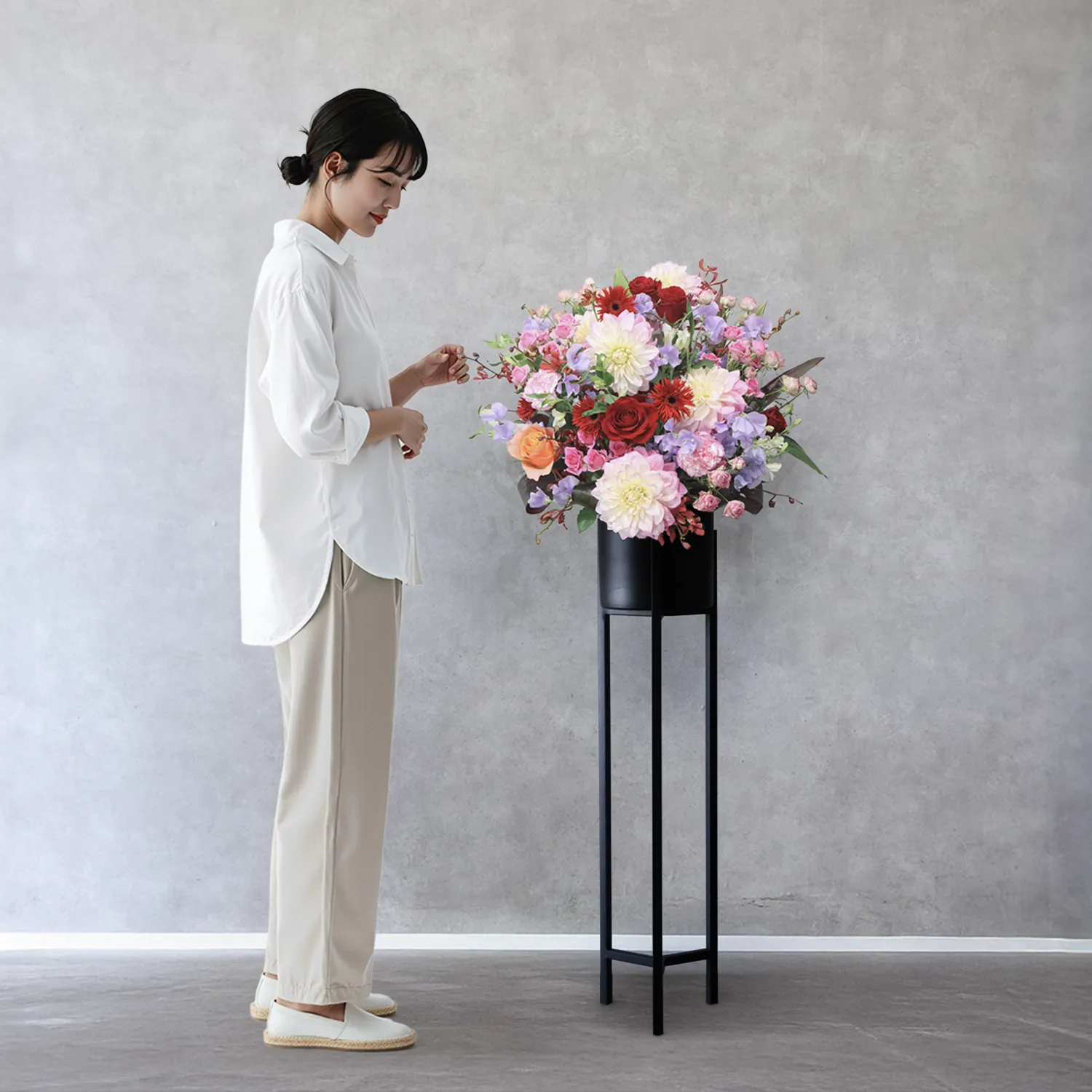 【省スペース設計】コンパクトスタンド2基セット　入り口周りを華やかに