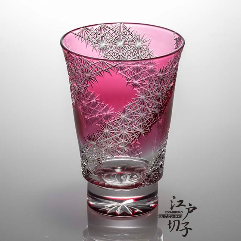 江戸切子ビールグラス｜江戸切子の通販｜タンブラー 光る宙 金赤
