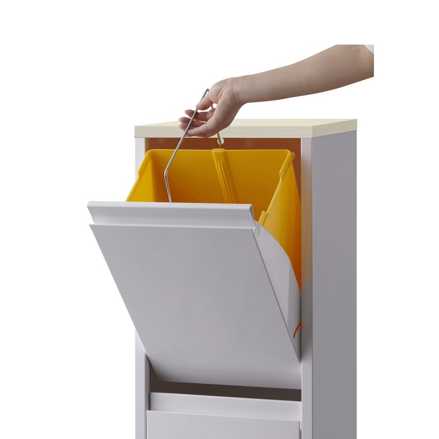 筑波産商】ダストボックス YY-WSB-32 二種類分別 (18L×2個) スチール製