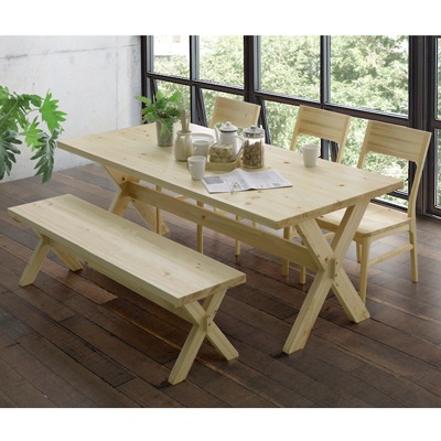 シギヤマ家具 優 ヒノキ天然無垢材北欧風ナチュラルダイニングテーブル 取付無料！シギヤマ家具 優 ヒノキ天然無垢材北欧風ナチュラル