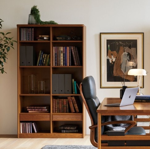 上質な重厚感☆国産旭川家具 EZO 飾り棚 本棚 ナラ材 高さ150cm 上質な重厚感☆国産旭川家具 EZO 飾り棚 本棚 ナラ材 高さ150cm 【公式