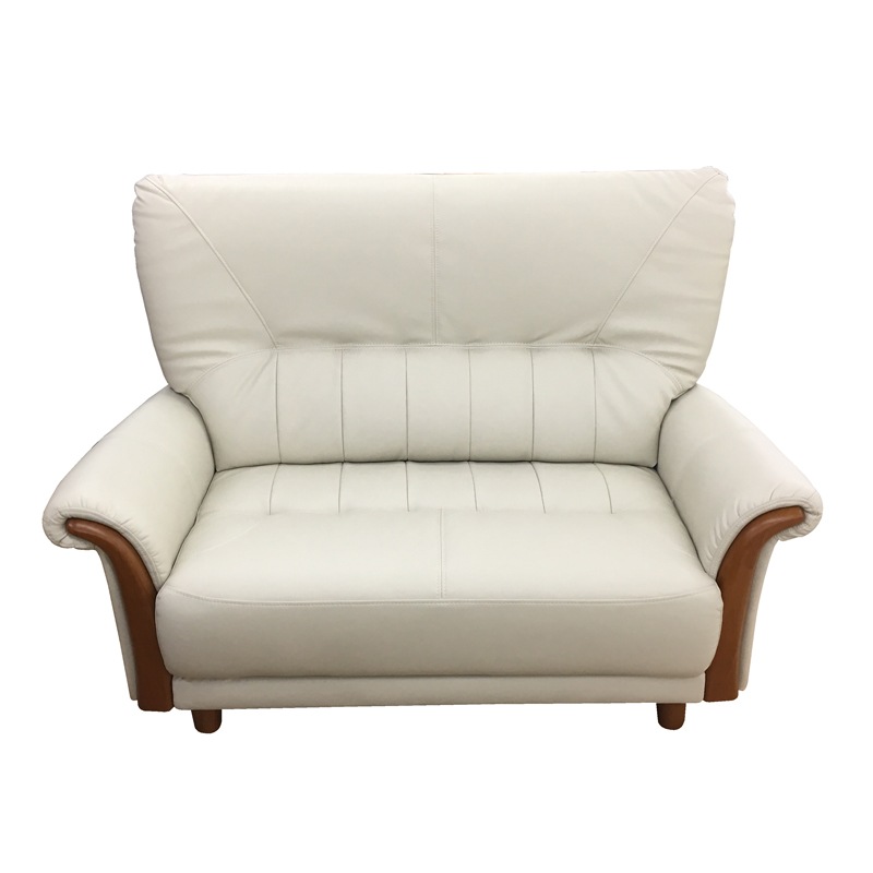 美品レイコージャパン 2人掛けソファ 合成皮革型番 7342 アイボリー