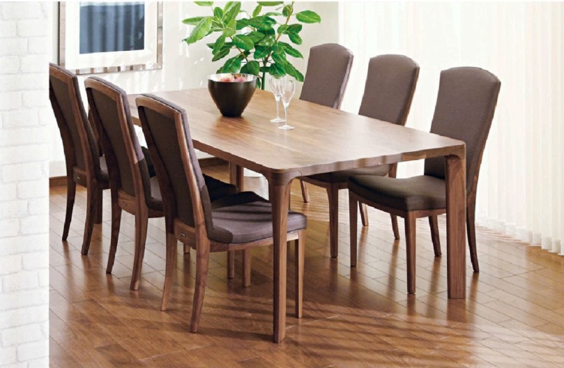 カリモク】 6人掛け食堂セット オーク無垢材 幅180cm DD6230K000