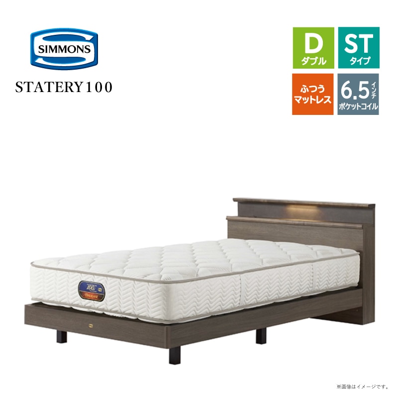 シモンズ】ダブルベッドセット(ST(ステーションタイプ）(マットレス付