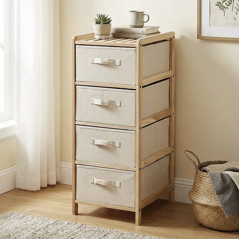 RAKURAKU 簡単組み立て4段チェスト