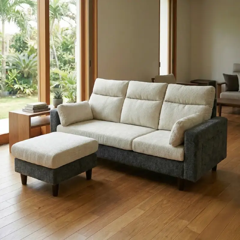 ツートーンはっ水カウチソファベッド