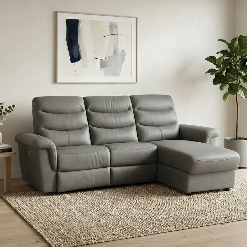 カウチ下収納付き 電動カウチソファ