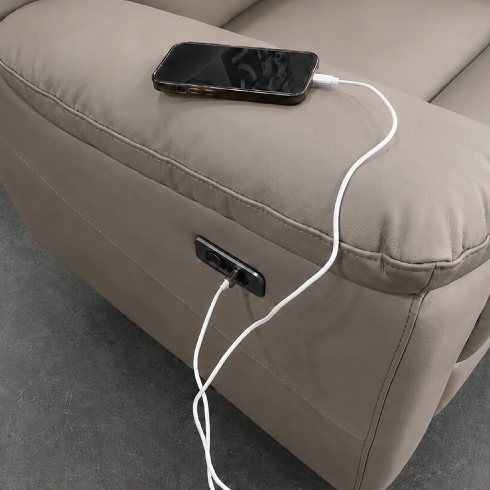 ケンゾウ　RP8　ロング　合皮　ライトグレー　7/２まで着　その２ センジュ【2人掛け】タフテック電動ソファ | 商品カテゴリ,ソファ,電動