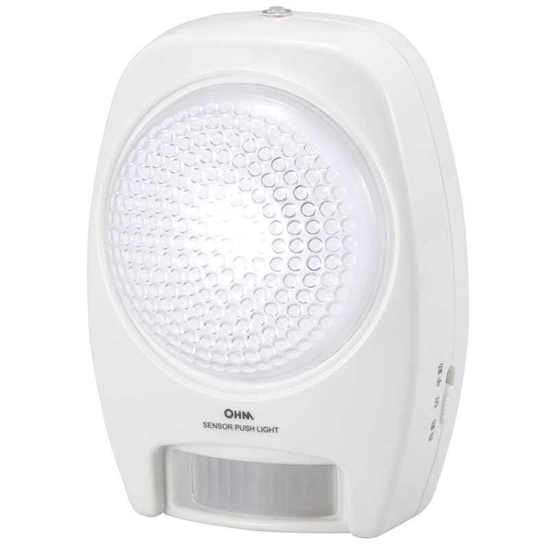 LEDセンサープッシュライト 人感 明暗 白色LED｜BO-LS20A5 07-8047