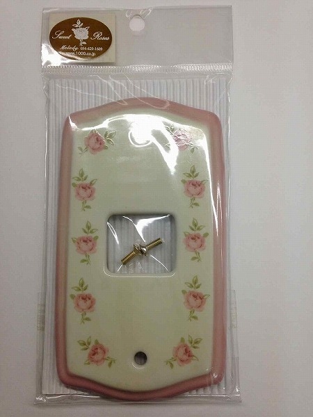 Melody スイッチプレート 陶器 スイートローズ 1口用｜SR-TFI-C1 04