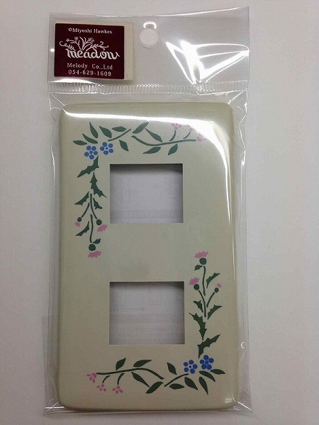 Melody スイッチプレート 花 ピンク 2口用｜プラピンクハナ2 04