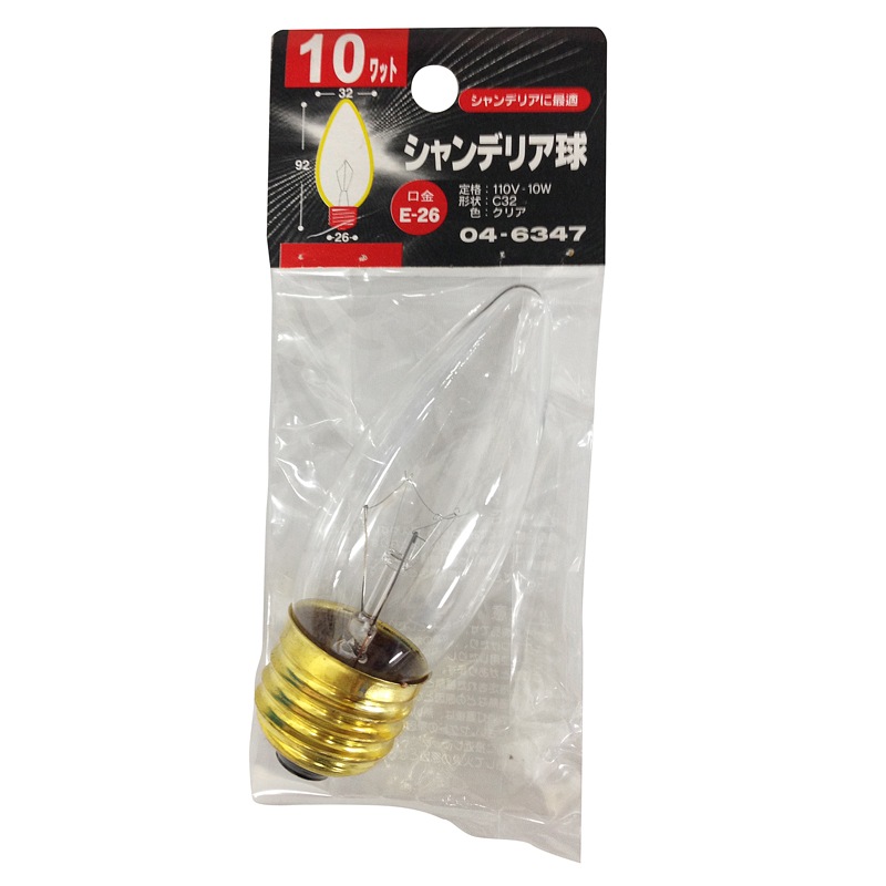 シャンデリア球 C32 E26 10WC｜LB-C2610-C 04-6347｜通販ならオーム