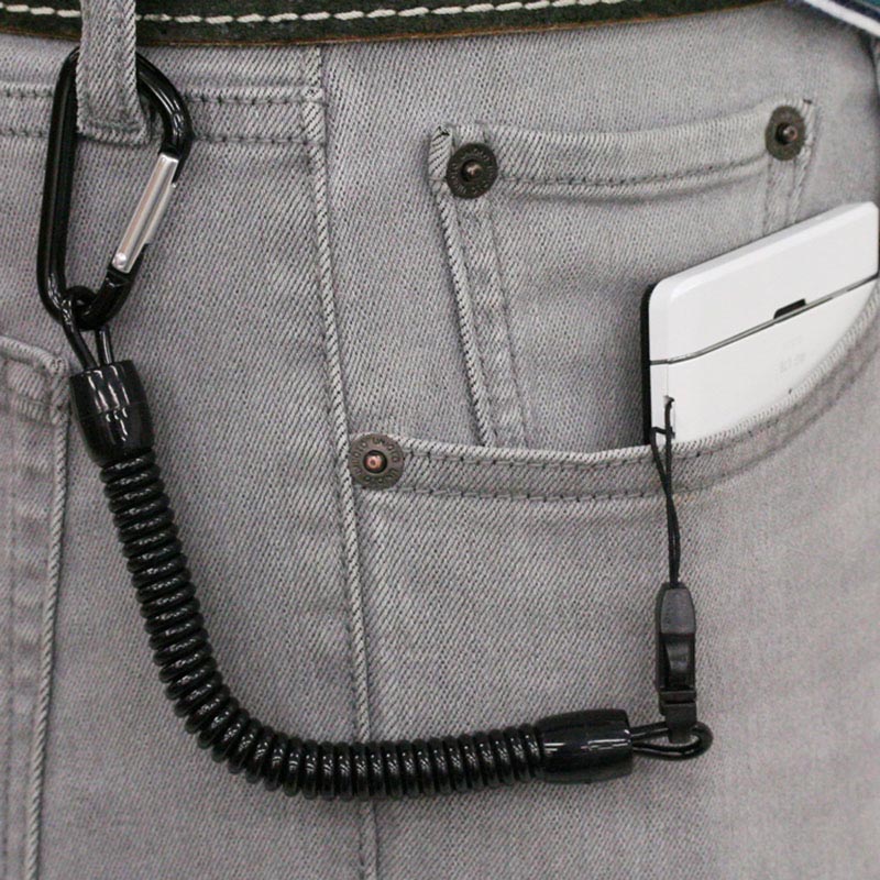 藤本電業 極太ストラップ カラビナ ブラック BK｜MDK-B-BK 15-2118