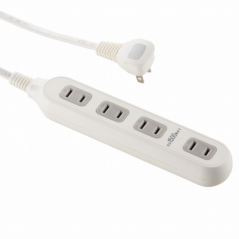 電源タップ テーブルタップ スリム 4個口 1.5m｜HS-TM42A2-W 00-1868